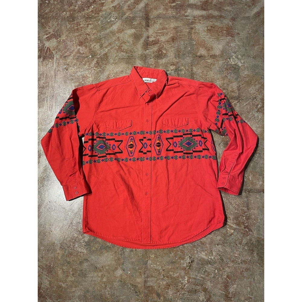 Vintage Cowboy's‎ Only Button Down Dress Shirt Western Southwestern Sz XL *